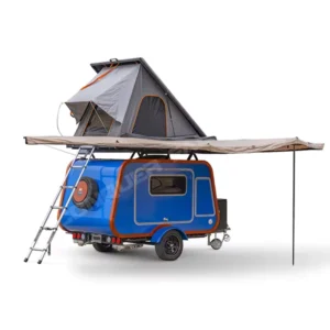Compact on Road Mini Teardrop Caravan Lightweight Easy Towing Small Camper Trailer with Solar Heating and 2-3 Person Berth