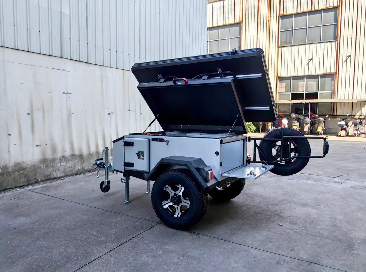 Off Road Camper Trailer with Roof Tent & Pull-Out Kitchen 526kg Payload Overland Camping Trailer