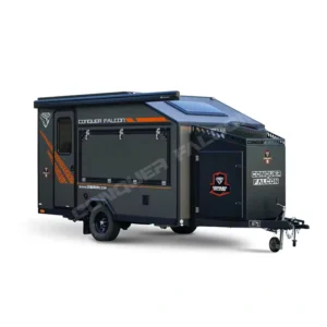 Expandable Mobile Slide-in Camper Trailer Heavy Steel Chassis 100L Water Tank 2-Person Sleeping Capacity Indoor Toilet Bath RV