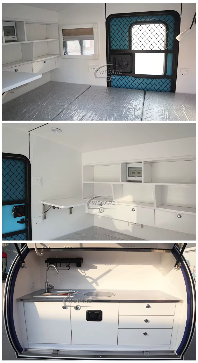 Factory Price Small Camping Caravan Australian Standard Travel Trailer Mini Off Road Teardrop Camper Trailer for Sale