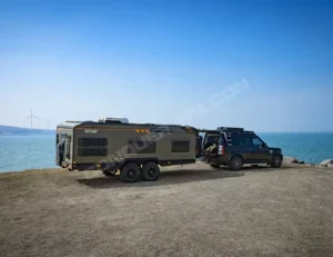 New Arrival Outdoor Expedition Luxury Motorhome Camping Trailer Big Offroad Camper With Slide Out Kitchen for Sale