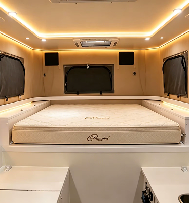 Kinlife for OEM Modern Expanded Pop up Pickup Truck Camper with Water Tank and Kitchen4x4 Off-Road Camping RV