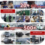 Black Rhino caravan manufacturing facility exhibition booth team and diverse off-road hybrid camper trailer models.