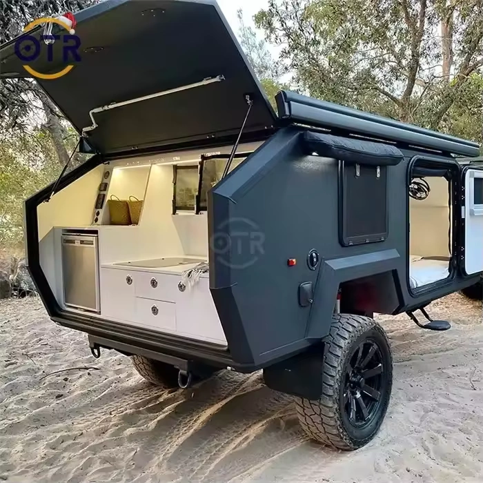 Maverik Madee Off Road Mini Caravan Exterior And Kitchen View