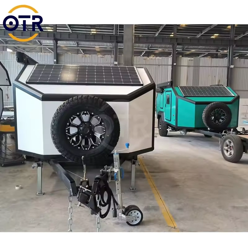 Off Road Mini Caravan With Solar Panels and Spare Wheel