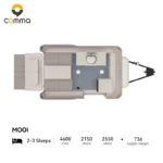Top-down view of Retro Rex CODE 2609 teardrop camper interior with bed, kitchenette, toilet and exterior hitch under 750KG