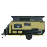 Perry Popup hybrid caravan (CODE 2686) featuring a sandwich composite board structure for off-grid family camping.