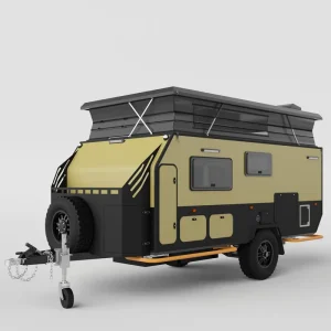 Perry Popup hybrid caravan HC-C212 for family off-road camping with a sandwich composite board structure and durable chassis